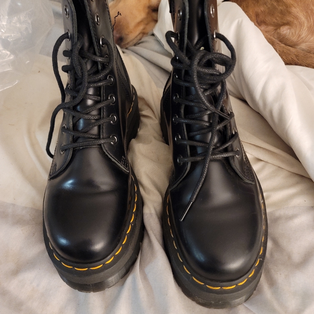 Dr Martens Jadon Black Leather Boots Women's Sz 39